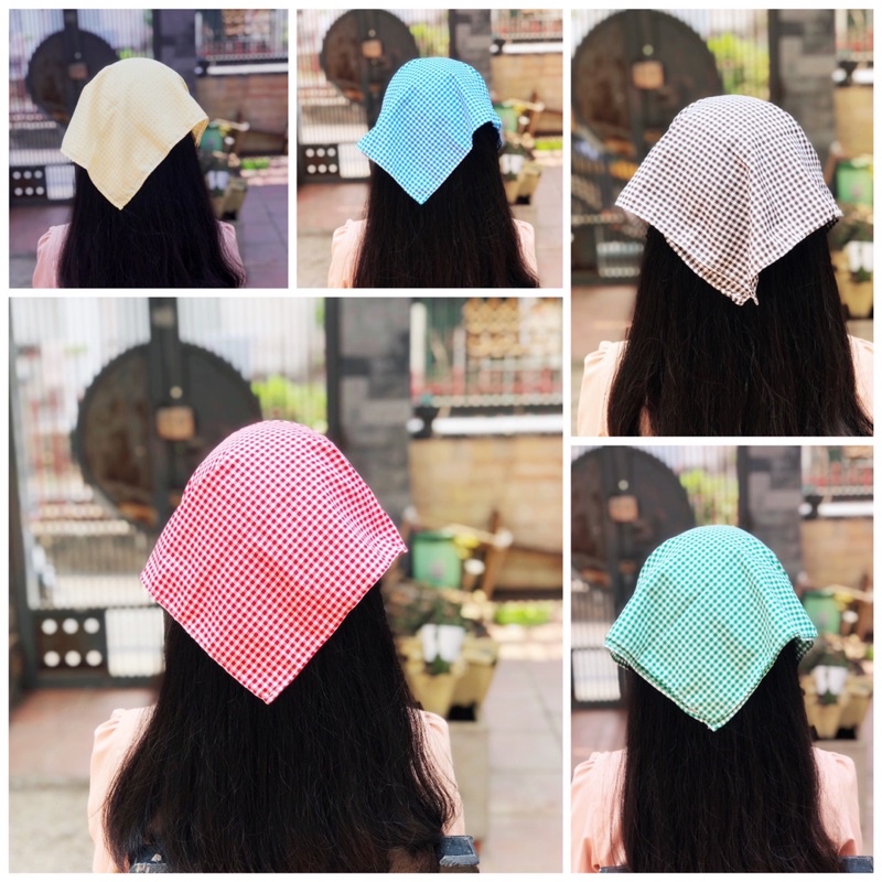 khăn bandana caro vintage turban khăn choàng đi biển đi chơi-JAMI-PK_KHAN_CARO