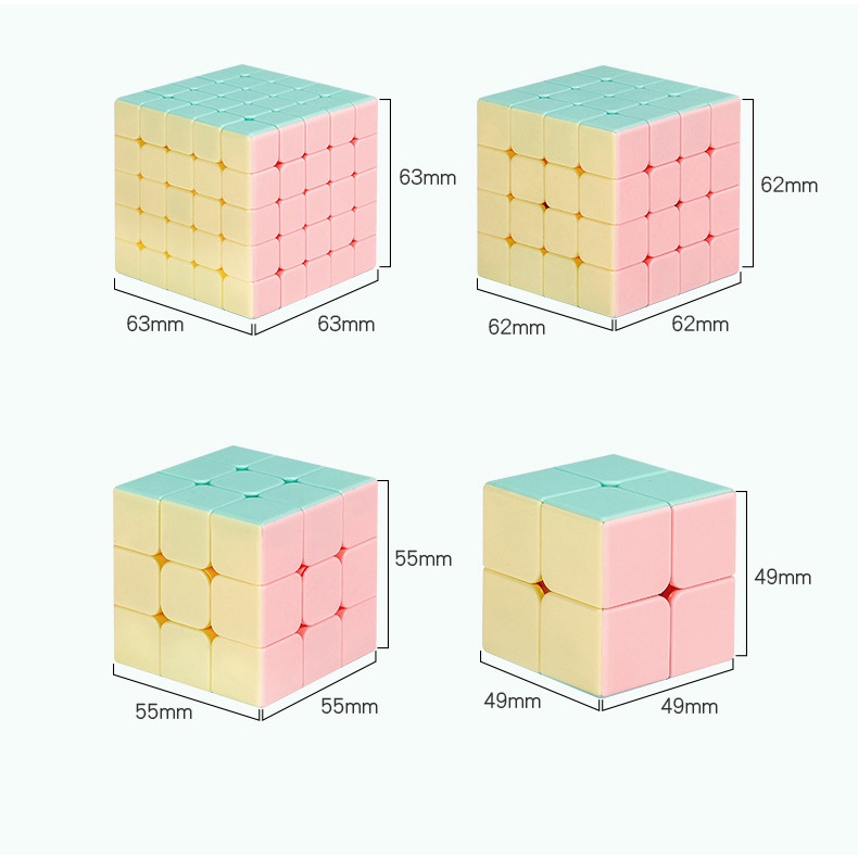 ✔️✔️ (TẶNG ĐẾ) Combo rubik 3x3 2x2 4x4 5x5 Meilong Macaron - Đồ Chơi Thông Minh