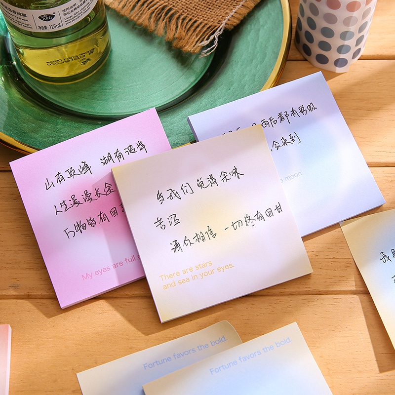 Set 50 giấy ghi chú mini màu gradient dễ thương