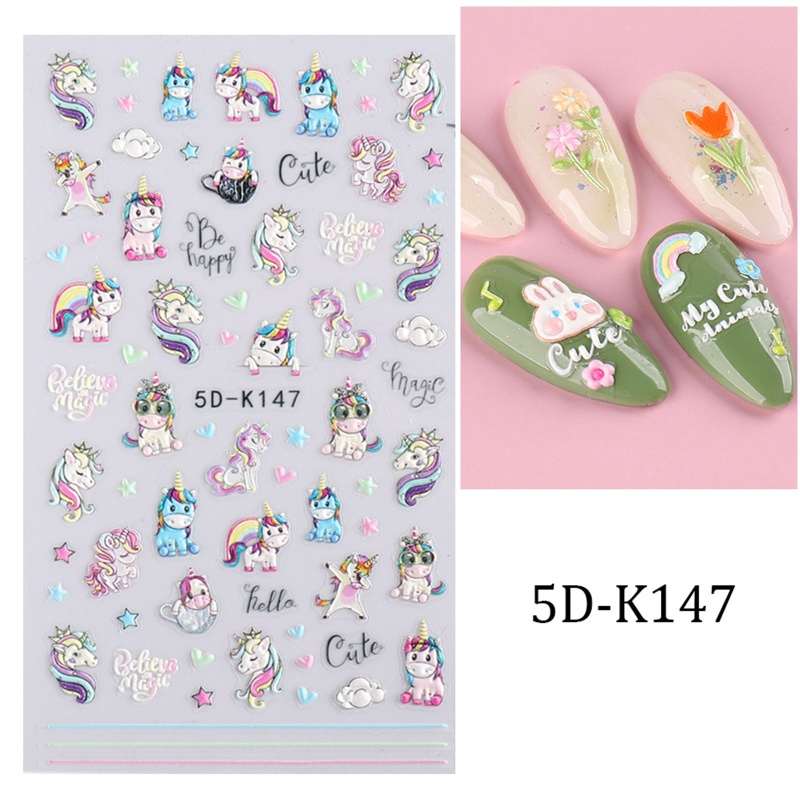 Sticker Dán Móng Nghệ Thuật Họa Tiết Hoa Nổi 5D
