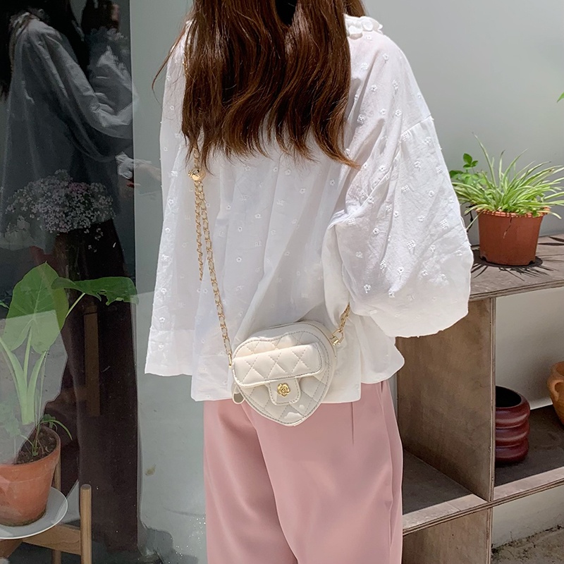 Túi IELGY đeo chéo dây xích họa tiết hình thoi thiết kế Niche cho nữ