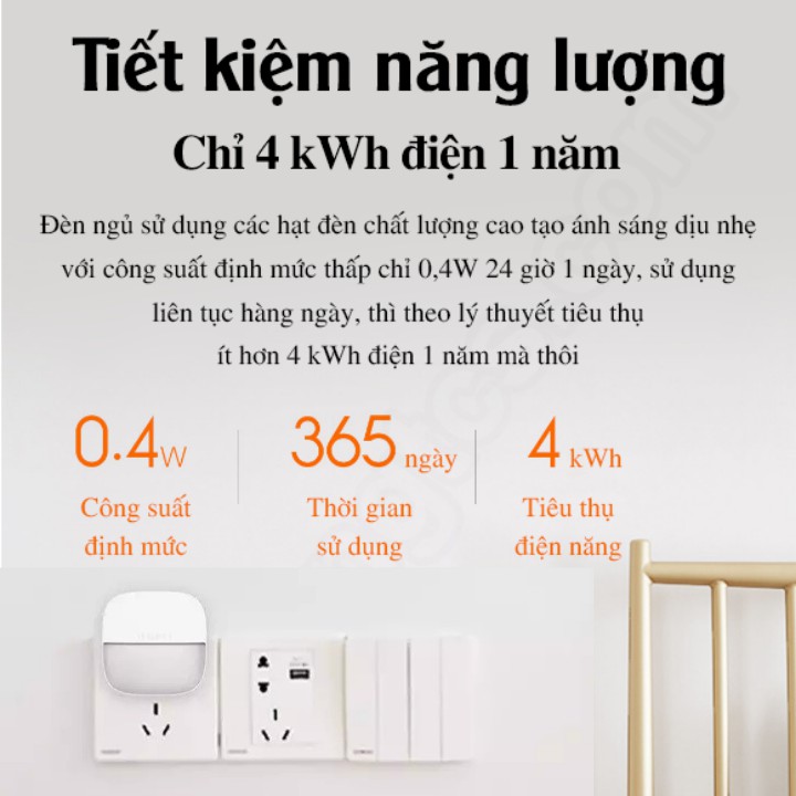 (Bảo hành 2 năm), Đèn ngủ cảm biến Xiaomi Yeelight YLYD09YL , cảm biến ánh sáng tự động bật tắt