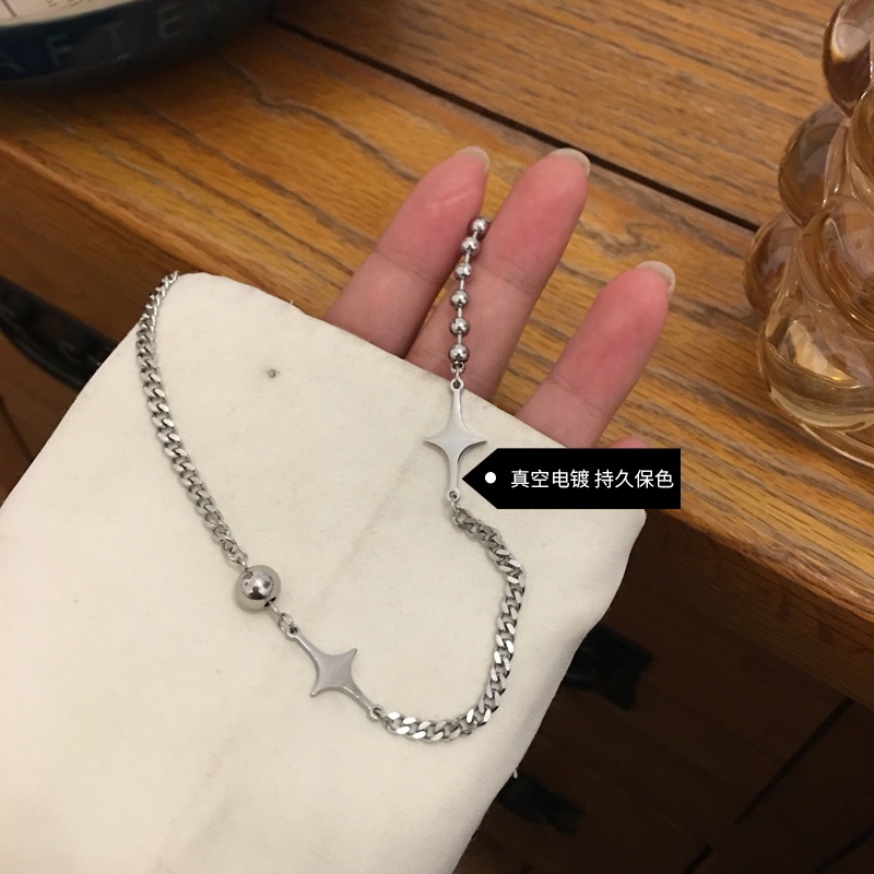 Vòng cổ Ngôi Sao Không Đối Xứng Phong Cách hip hop Hàn Quốc Thời Trang Cao Cấp