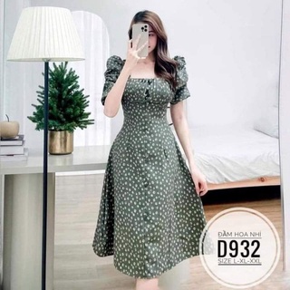 Bigsize 70-80kg: đầm hoa nhí nút bọc