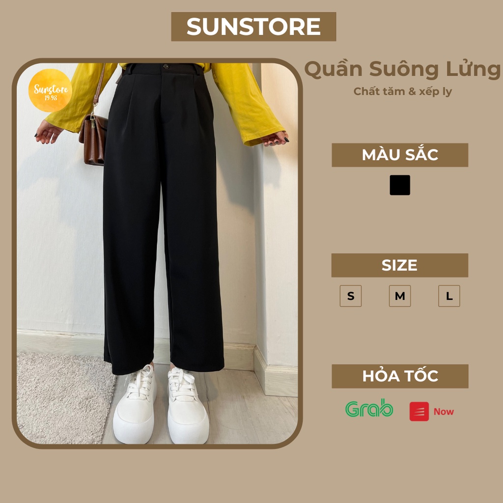 Quần culottes ống suông dáng lửng baggy cạp cao nhiều màu