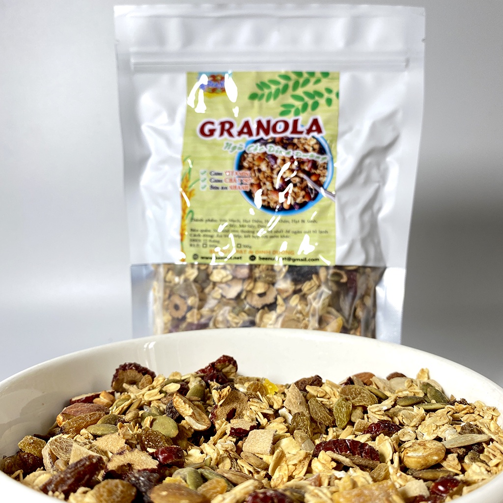 Ngũ cốc giảm cân Granola không đường, Ngũ cốc dinh dưỡng không phẩm màu nhân tạo - Đồ ăn vặt Healthy BeeNut