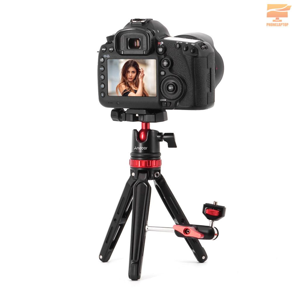 SONY NIKON CANON Giá Đỡ Ba Chân Andoer Mini Bằng Hợp Kim Nhôm Kèm Ốc Vít 1 / 4 Inch Cho Máy Ảnh Gopro Hero 6 / 5 / 4 / 3 + / 8 Lite 4k