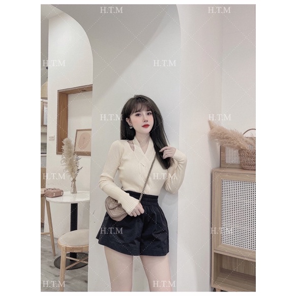 [ CÓ ẢNH THẬT + VIDEO TỰ QUAY ] Áo Len Dài Tay Khoét Vai Cổ Yếm From Chất Đẹp Loại 1 | BigBuy360 - bigbuy360.vn