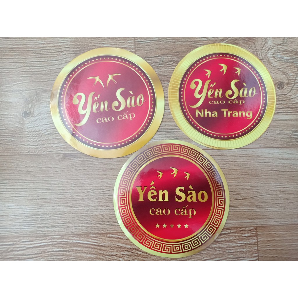 Tem giấy tròn dán hộp yến sào size 8.5 (10 tem)