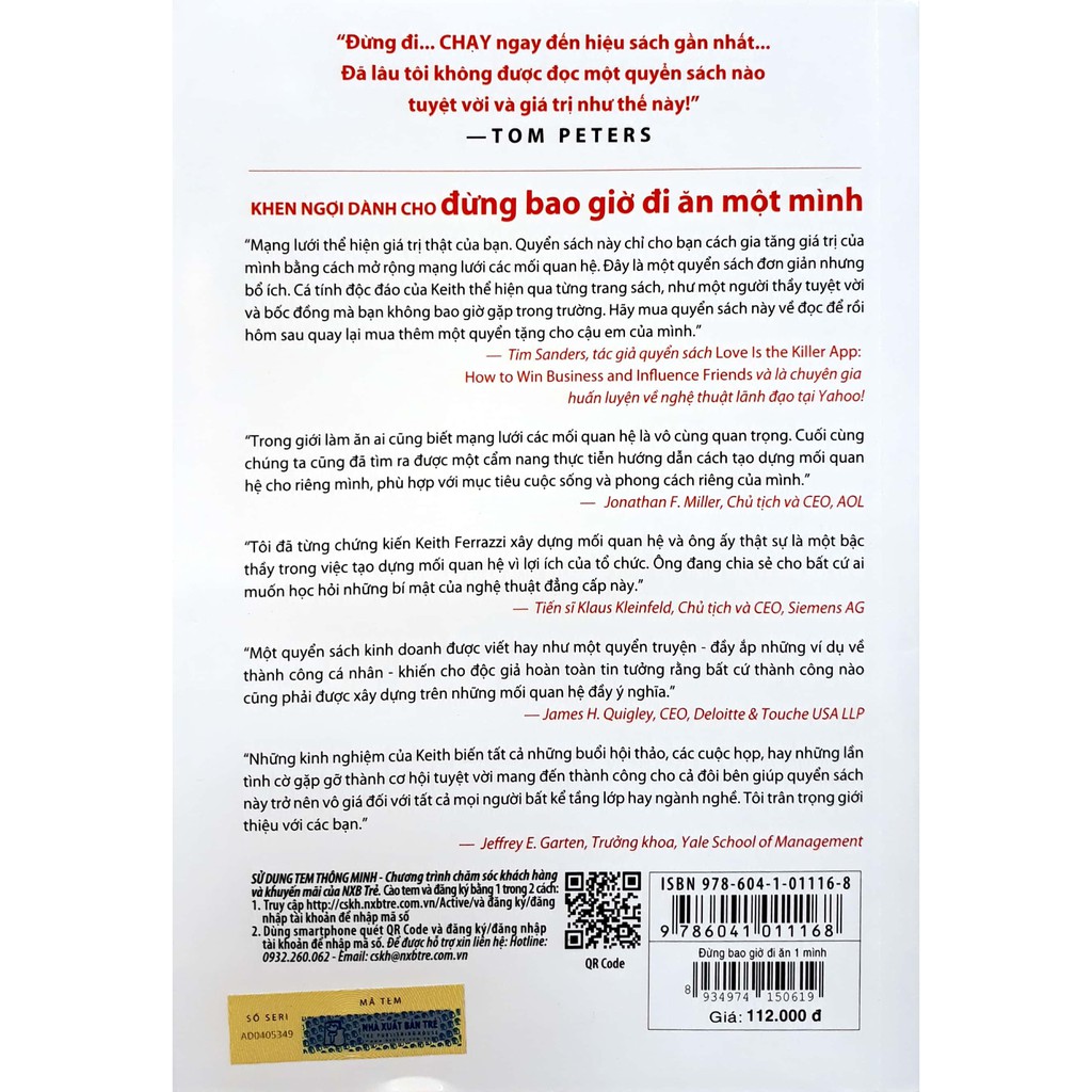 Sách - Đừng Bao Giờ Đi Ăn Một Mình - 8934974150619 | BigBuy360 - bigbuy360.vn