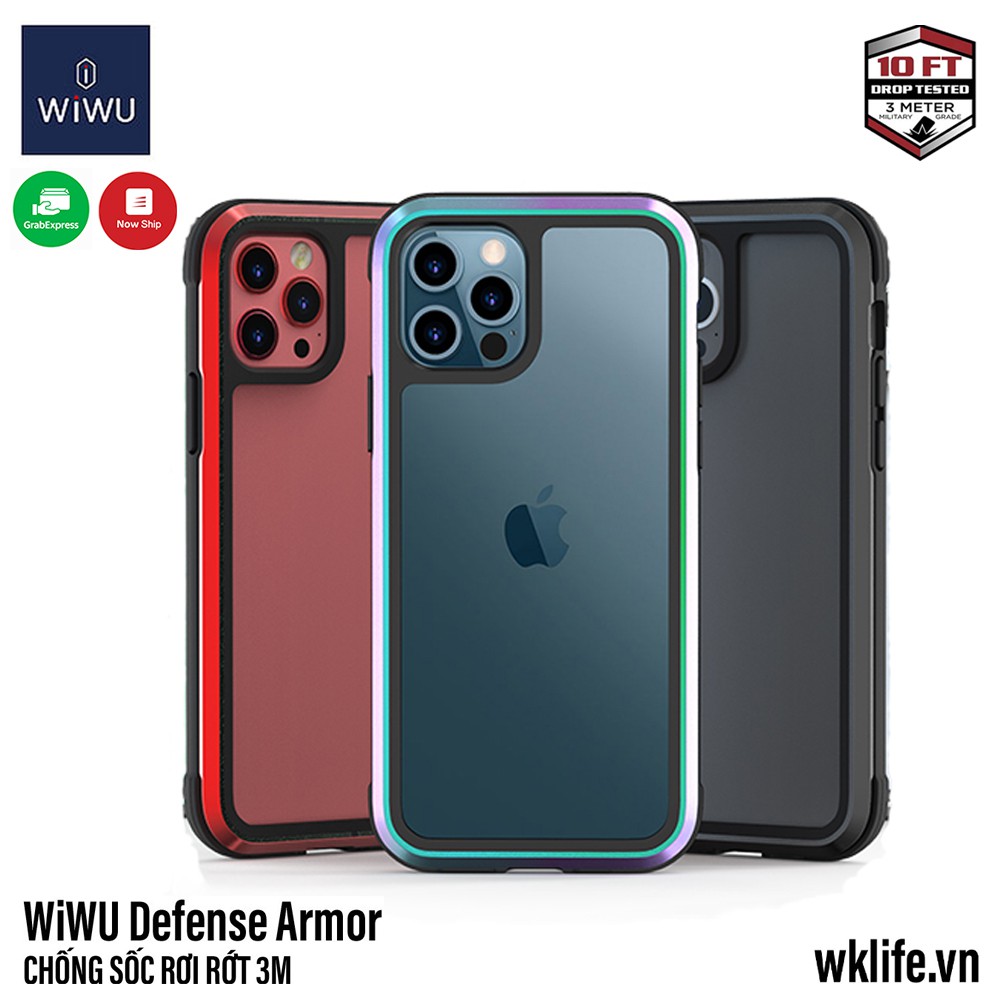 Ốp Chống Sốc 12 Pro Max WiWU Defender Armor Khung Nhôm Lưng Trong Suốt