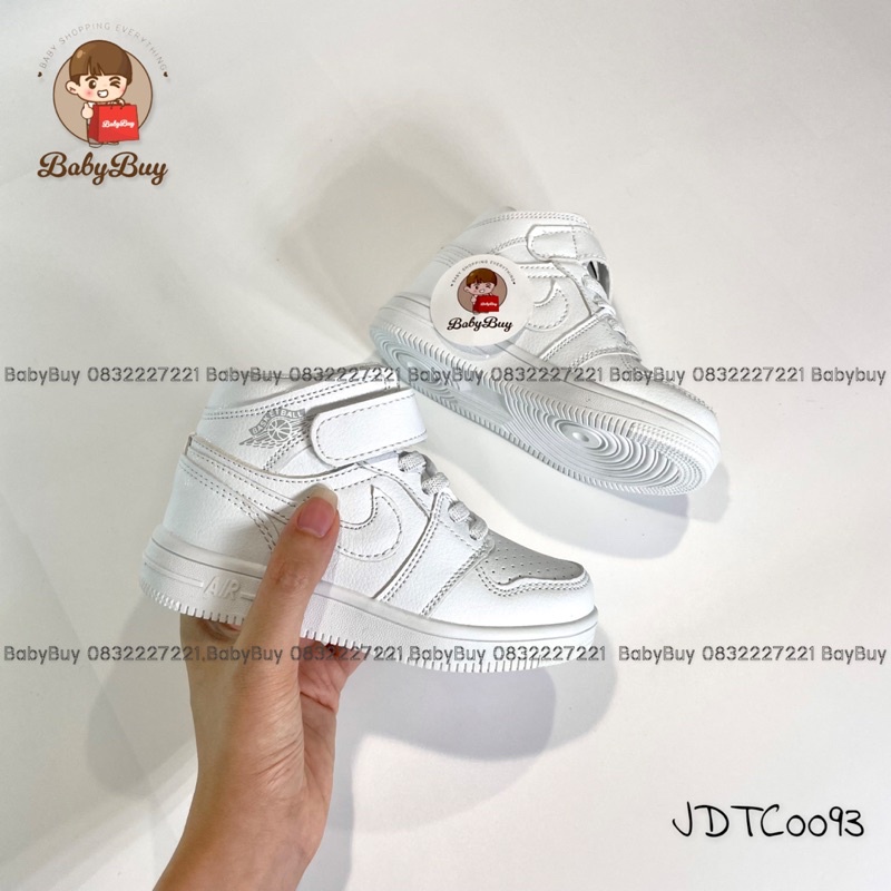 GIÀY BÉ TRAI , GIÀY SNEAKER CHO BÉ ,GIÀY JD TRẺ EM TRẮNG CUT