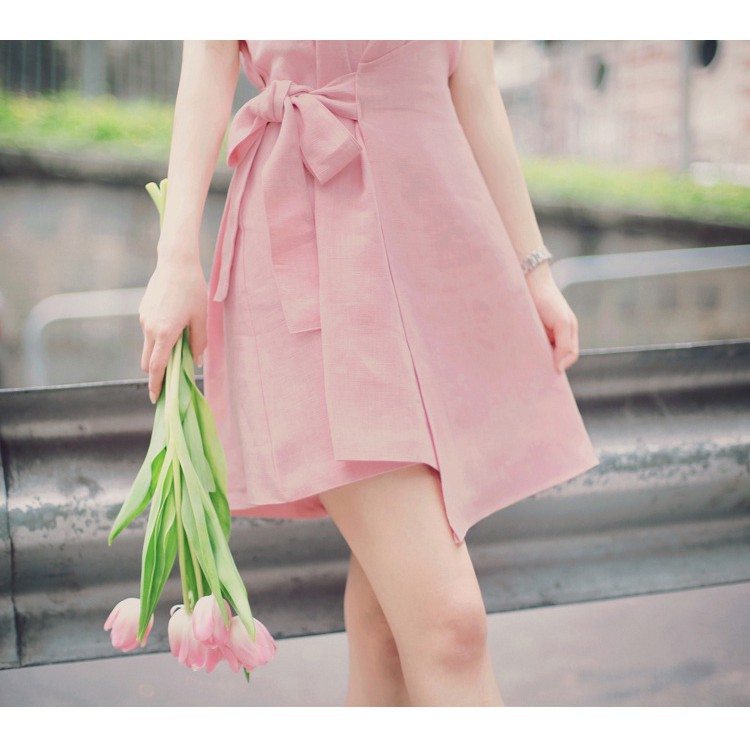 Đầm Sát Nách Chất Cotton Phối Nơ Nữ Tính | BigBuy360 - bigbuy360.vn