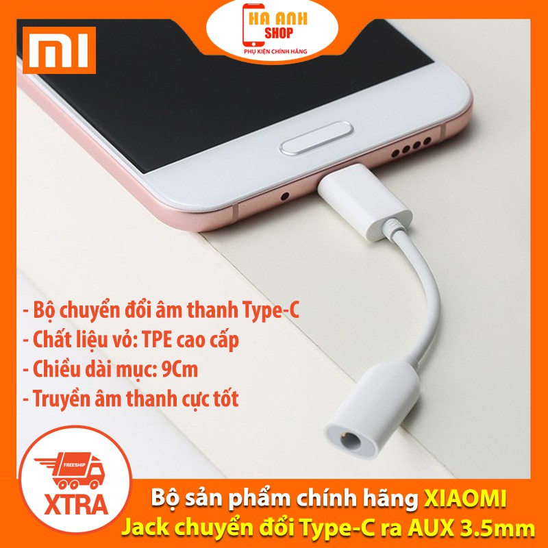 Bộ chuyển đổi âm thanh XIAOMI Type-C ra AUX 3.5mm,Type-C To AUDIO Cable(Tặng mã Freeship Extra toàn quốc)