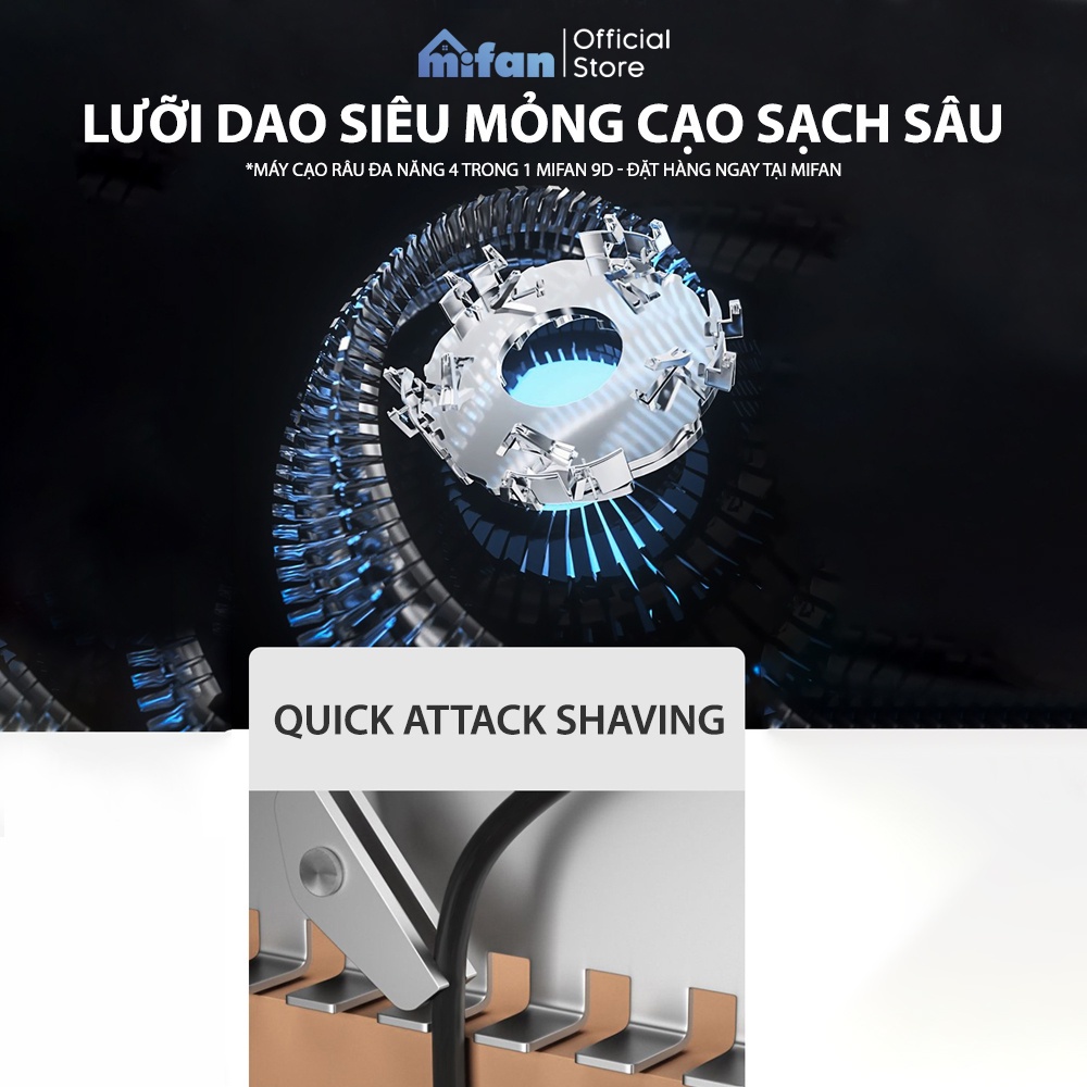 Máy Cạo Râu 9D Shaver 4in1 Tặng Kèm 6 Phụ Kiện Cao Cấp - Máy Cạo Râu 3 Lưỡi Mini