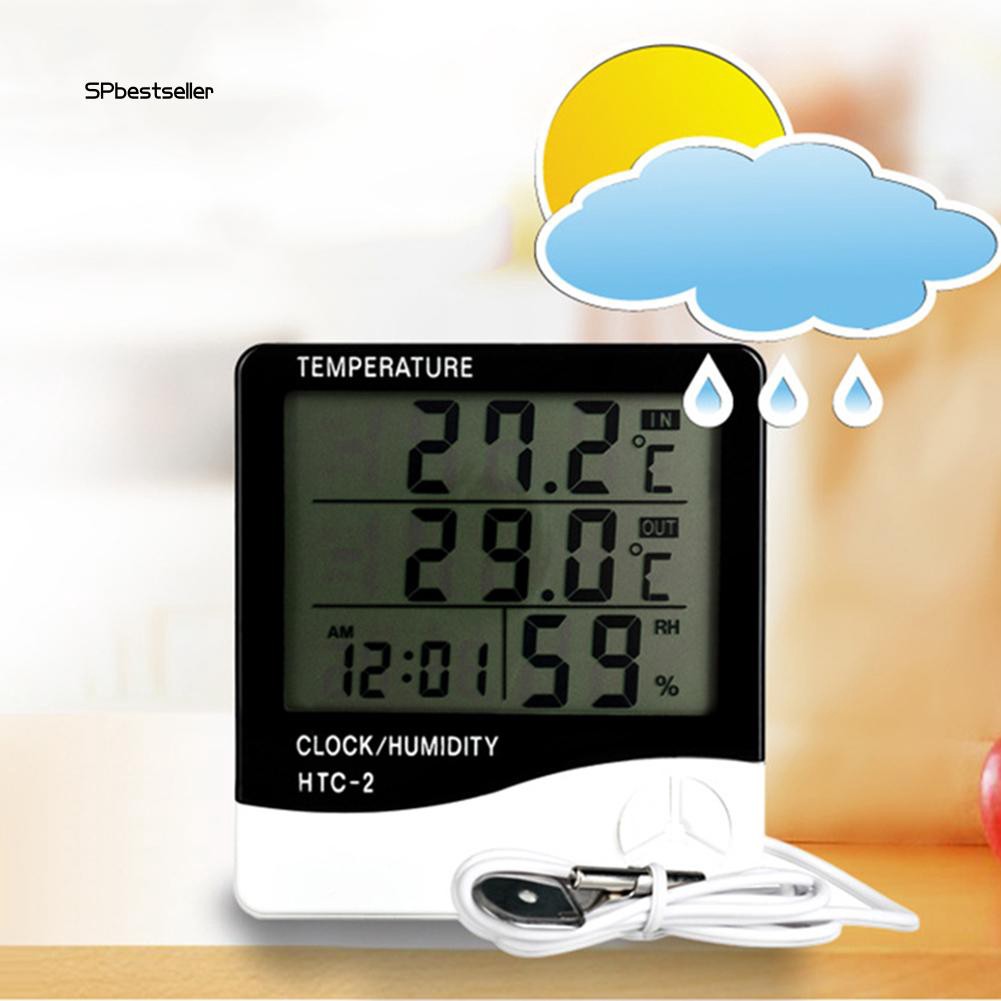 Set máy đo nhiệt độ độ ẩm kỹ thuật số có màn hình LCD và phụ kiện