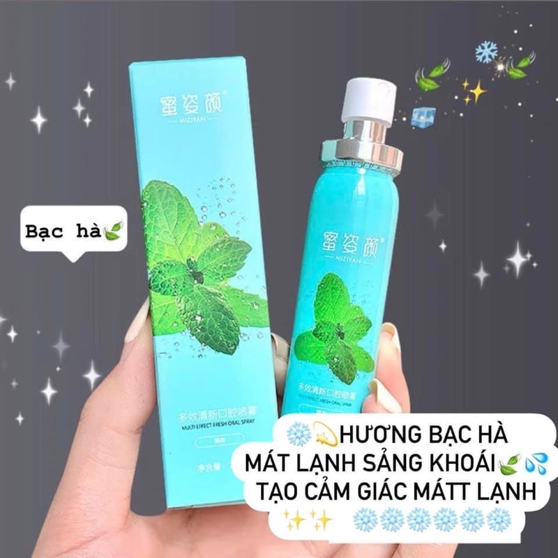 Xịt Thơm Miệng Myziyan chiết xuất từ tự nhiên mang lại hương thơm tươi mát