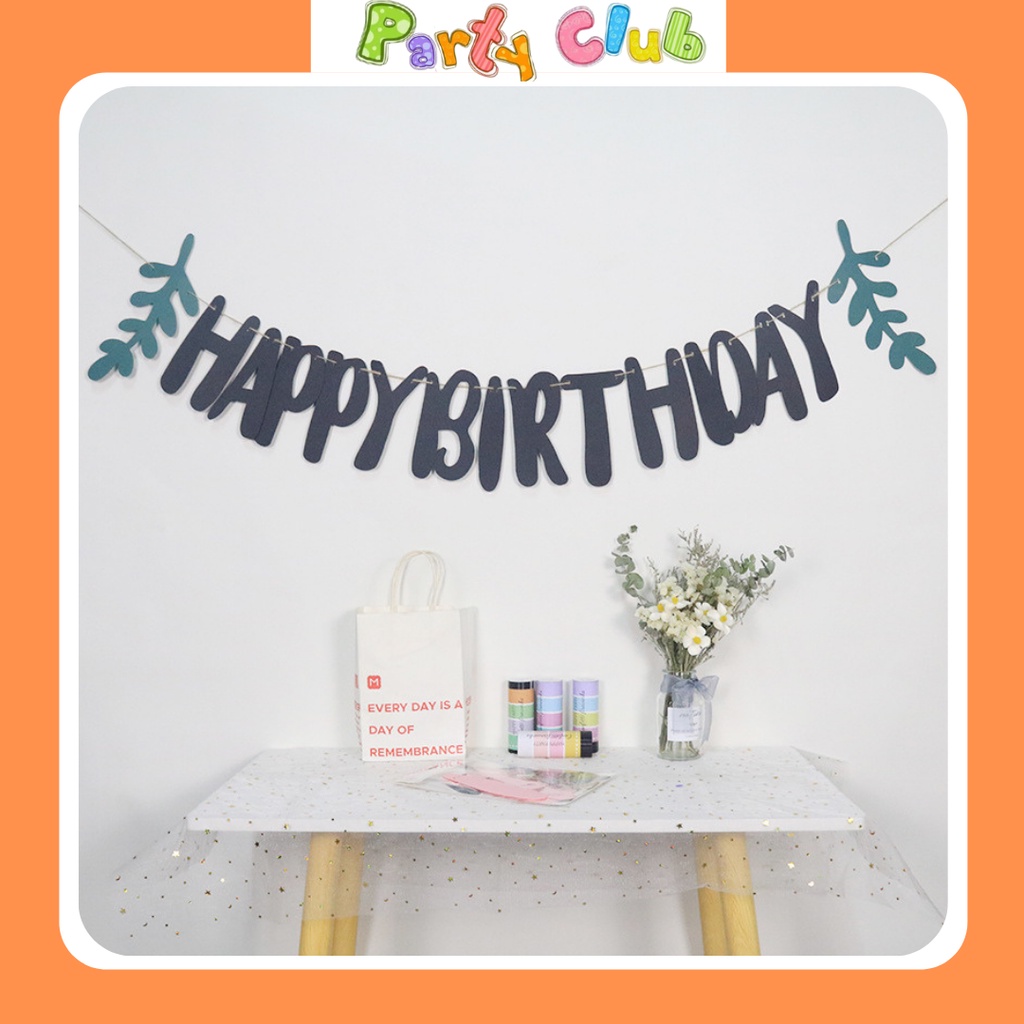 Dây treo chữ happy birthday trang trí sinh nhật phong cách vintage