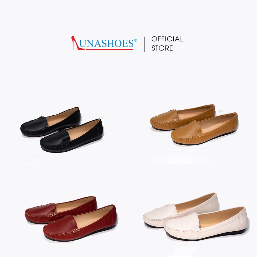 Giày bệt nữ mũi tròn da bò mềm êm chân Lunashoes 1205 cao cấp dễ đi kiểu Hàn quốc nhiều màu