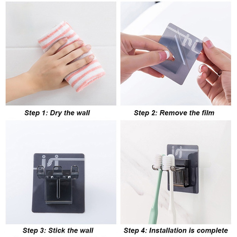 Giá đỡ bàn chải đánh răng bằng nhựa gắn tường tiện lợi