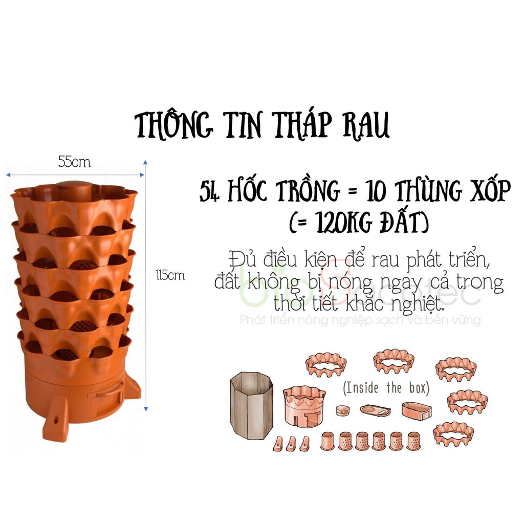 Tháp trồng rau hữu cơ Eco tại HCM