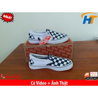 ⚡Giày thể thao van.s lười caro đen trắng