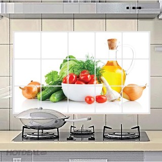 Giấy dán tường nhà bếp, miếng dán bếp chống bắn dầu mỡ, chịu nhiệt cao