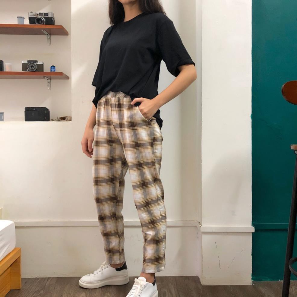 QUẦN SỌC KẺ CARO DÁNG BAGGY CHUẨN - QUẦN KẺ ĐỎ UNISEX  ྇