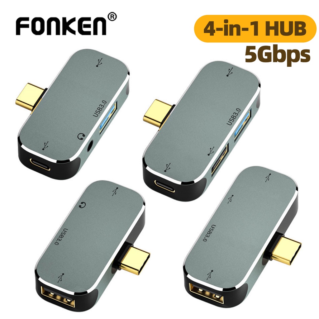 Flyken Bộ Chia Cổng usb 3.0 / usb 2.0 / type c 4 Trong 1 Đa Năng