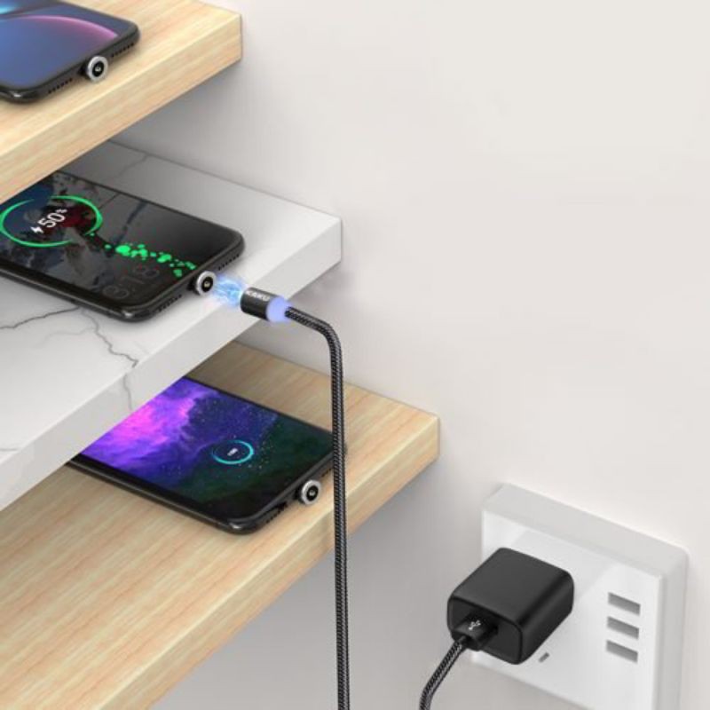 Cáp nam châm 3 đầu Micro Lightning Type C Kaku mã KSC-320 BH 6 THÁNG