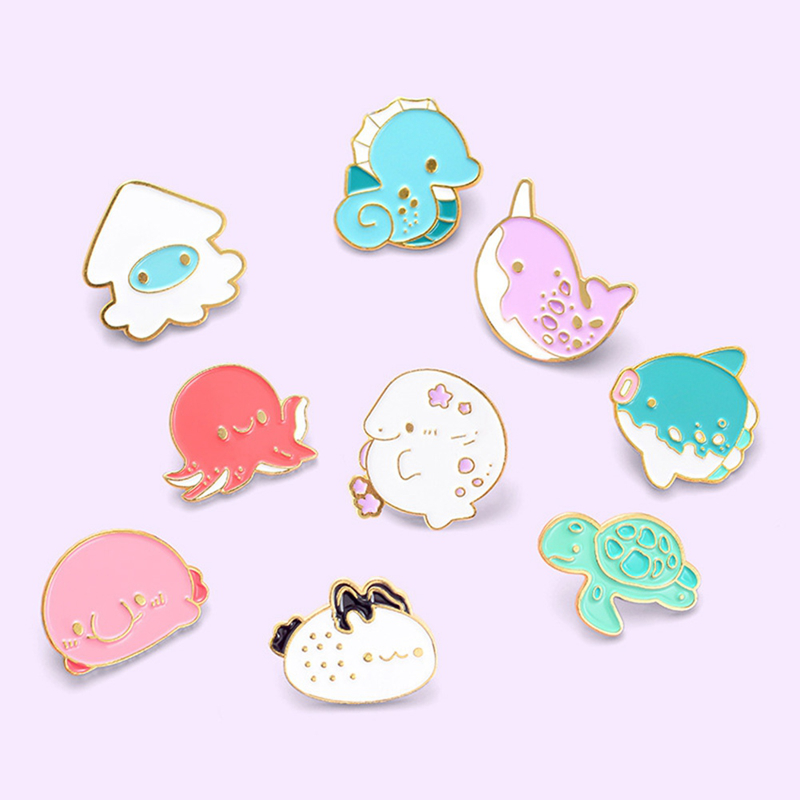 Huy hiệu cài áo hình động vật biển đáng yêu