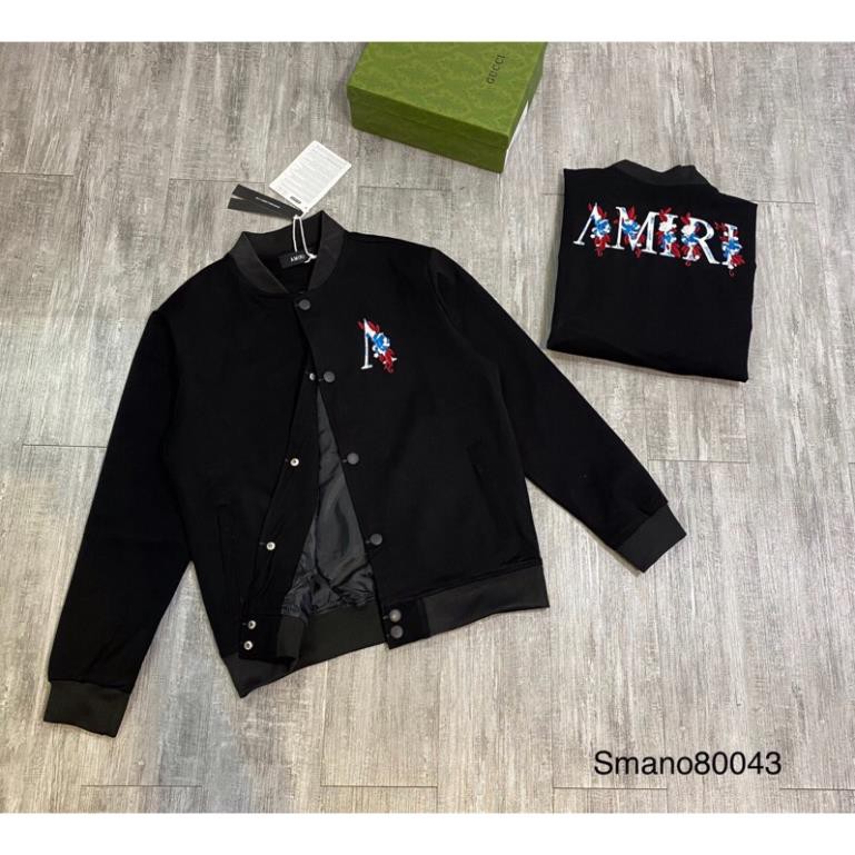 Áo khoác nỉ bomber thu đông nam nữ Amiri siêu đẹp, ảnh thật