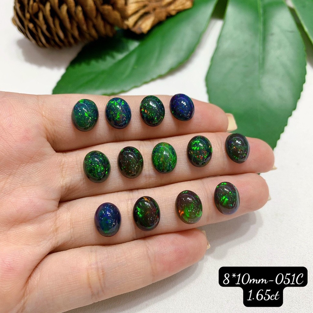 Mặt Đá Opal OVAL Xanh Đen Vừa Cập Bến Đủ Size 5*7-9*12mm