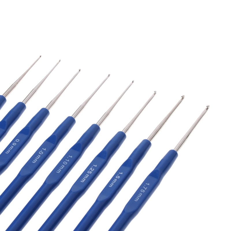 8 Móc đan len bằng kim loại tay cầm công thái học 0.6-1.75mm
