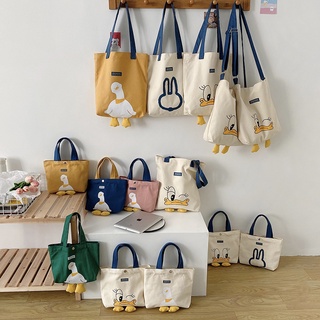 Túi xách vải canvas phong cách thời trang Nhật Hàn cho học sinh