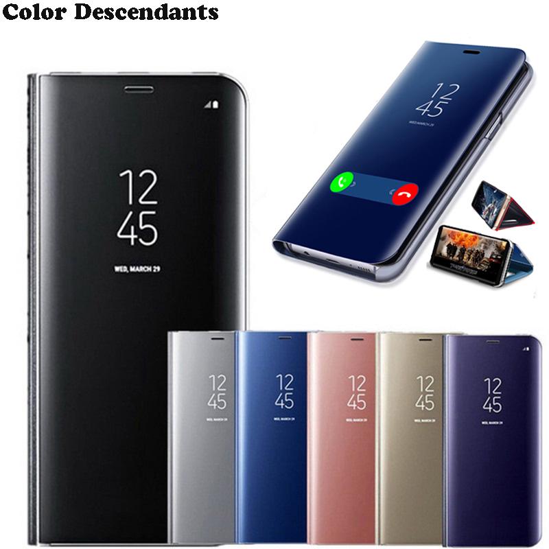Ốp điện thoại lật tráng gương sang trọng cho Samsung Galaxy A7 A9 J7 Duo 2018 2017 A6 A5 2018