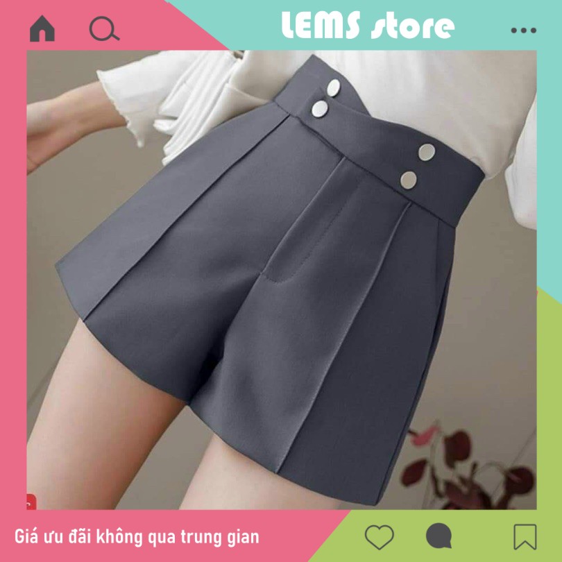 Quần short cạp cao 4 khuy chất tuyết mưa