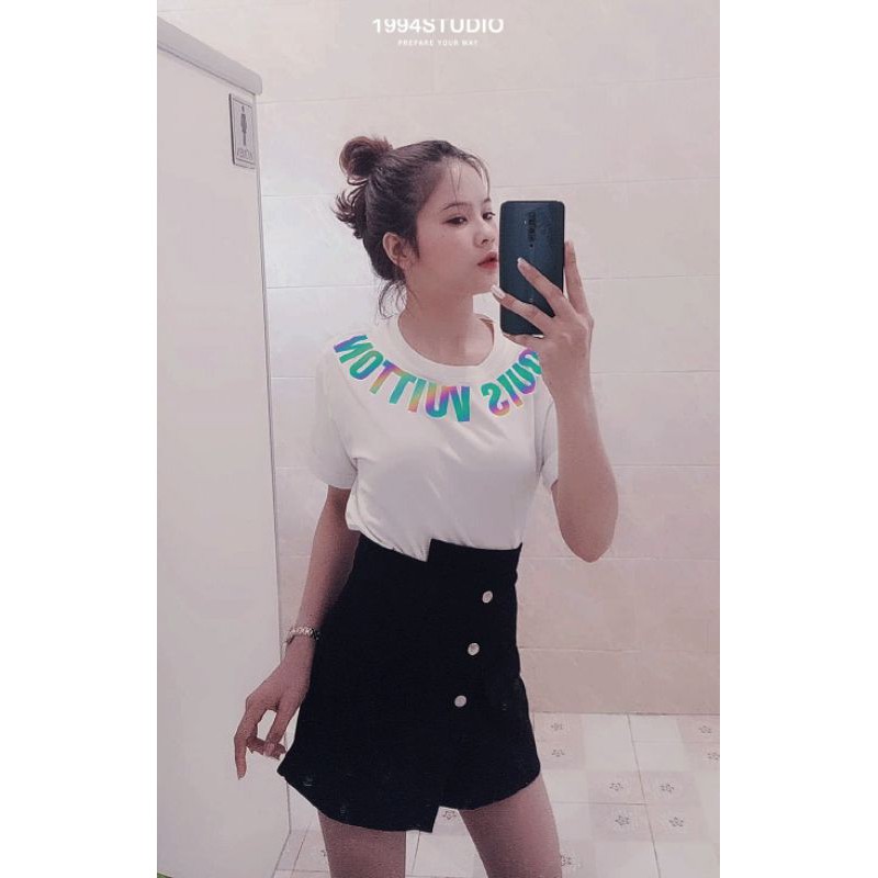 áo thun tay lỡ phản quang lolo is cottong mềm