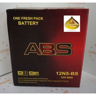 BÌNH ÁC QUY ABS 12N5-BS 12V - 6AH (Wave RS, Funeo, Airblade..)