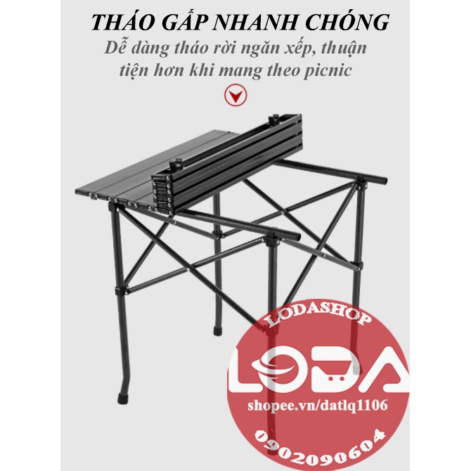 Bộ bàn ghế Gấp Gọn Di Động Ngoài trời BBQ Để Trên xe Ô tô Đi dã ngoại Công Viên Câu Cá Tắm Biển