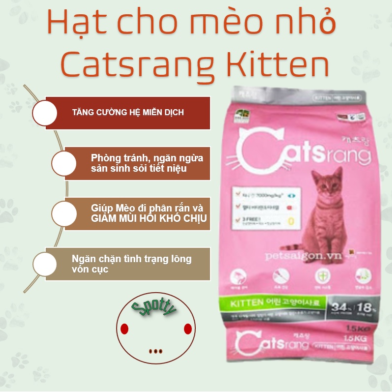 Xả khochính hãng thức ăn mèo con cat s rang kitten gói 1.5kg - ảnh sản phẩm 3