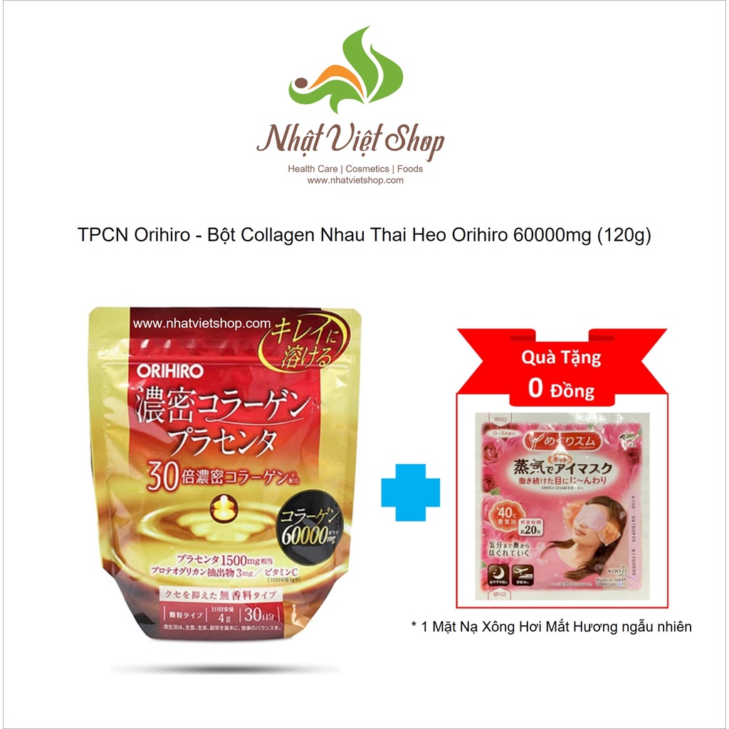 TPCN Orihiro - Bột Collagen Nhau Thai Heo Orihiro 60000mg (120g)