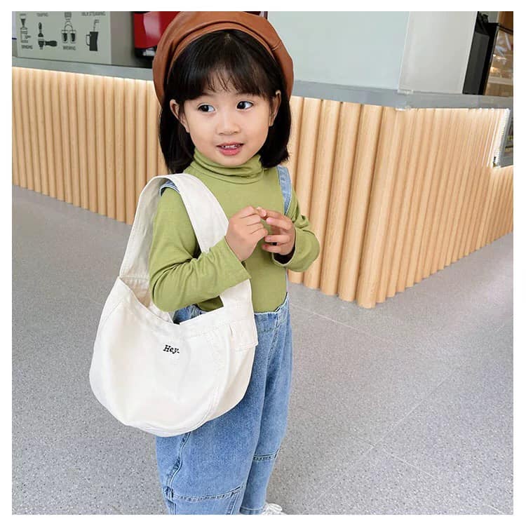 Túi vải Hàn Quốc chữ HEY siêu cute dành cho bé gái bé trai