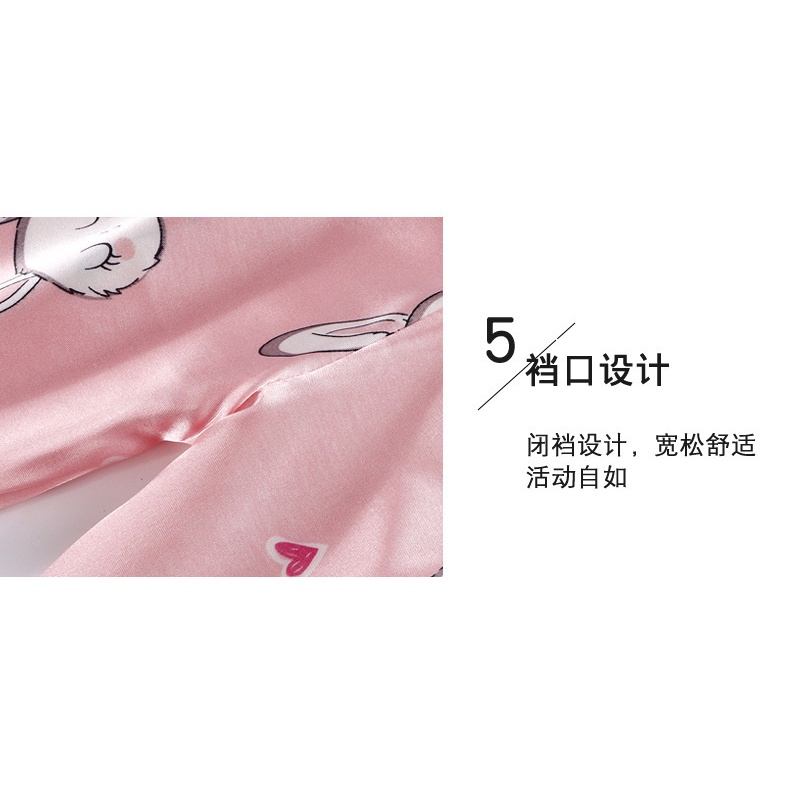 Bộ Đồ Ngủ Ngắn Tay Bằng Lụa Mềm Thoải Mái Thời Trang Mùa Hè Cho Bé Gái 4-18 Tuổi