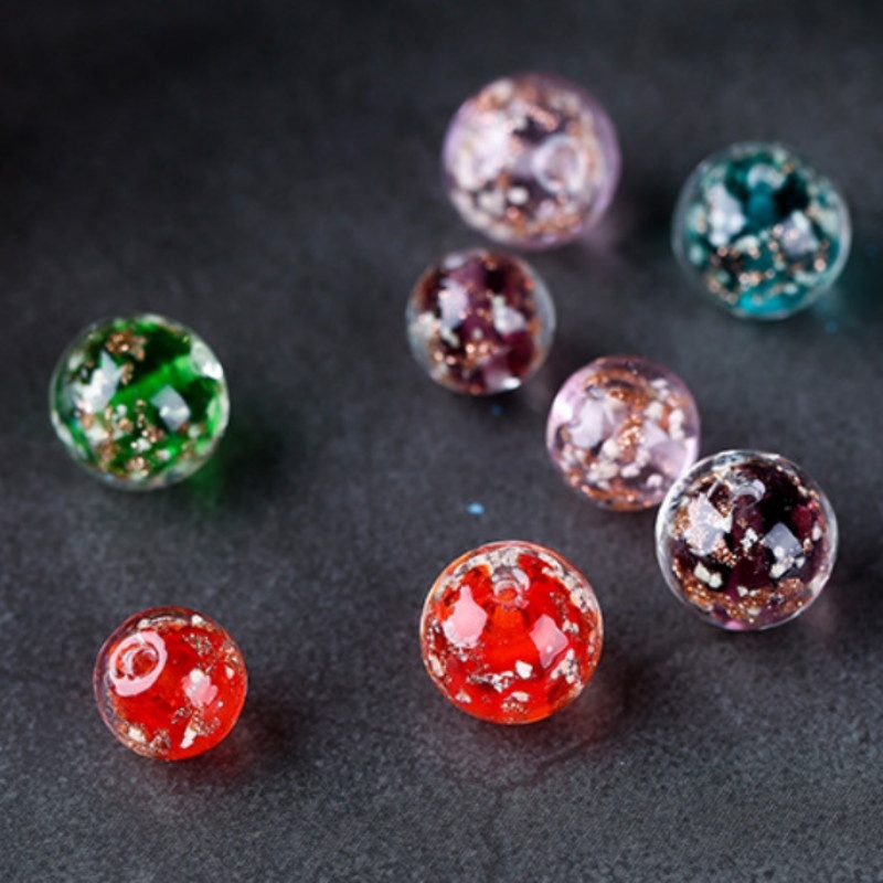 Set 1/10/12mm Hạt Đá Lấp Lánh Dùng Để Làm Đồ Trang Sức Thủ Công