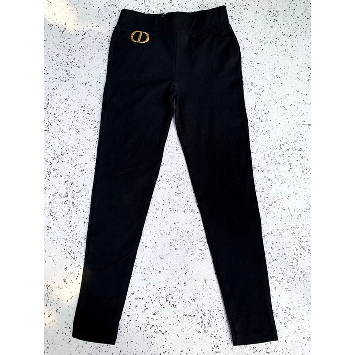 Quần legging nữ đính logo vải cotton xuất khẩu cao cấp,dày dặn co dãn siêu tốt cạp cao siết vòng eo siêu đẹp M350 - Ceza