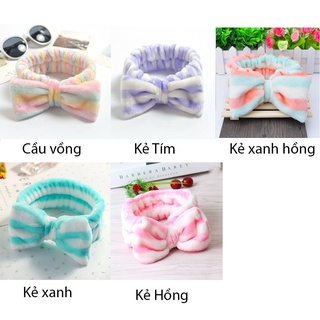 Băng Đô Nơ Rửa Mặt Nhung Mềm Mịn