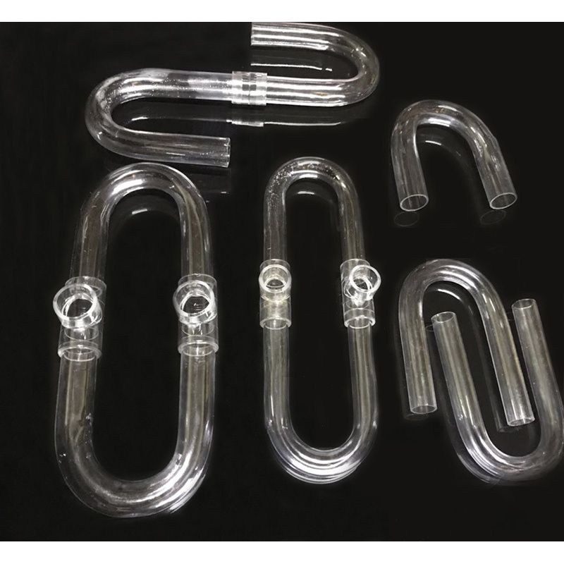 Ống chữ U làm thủ công trong suốt ống nhựa PC thủy tinh hữu cơ khuỷu tay bể cá đầu vào và đầu ra bể 