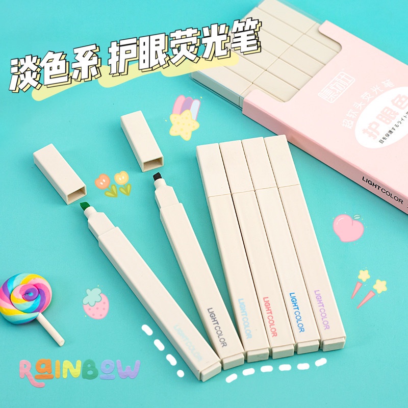 Bút dạ đánh dấu Cute - Set 6 Bút highlight nhiều màu pastel