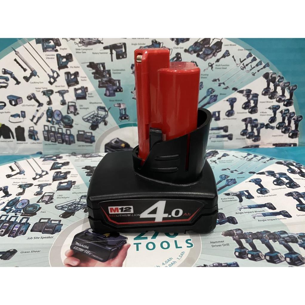 Pin 5000mah ( cell samsung 25R) Milwaukee M12 Li-ion, thay thế pin Miwaukee 12V.